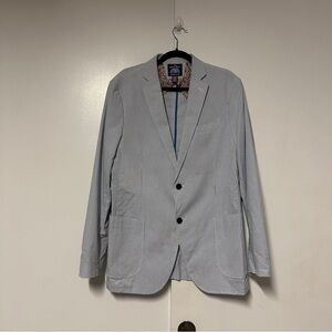 SAVILE ROW CO maddox stripped Blue cotton Blazer Men’s size 42L